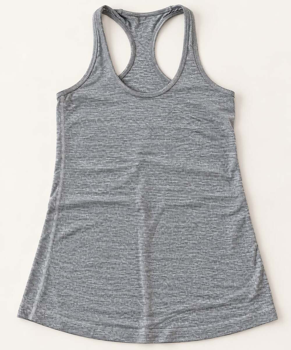Lululemon Racerback Tank Top Size 4 Striped Gray (o1)